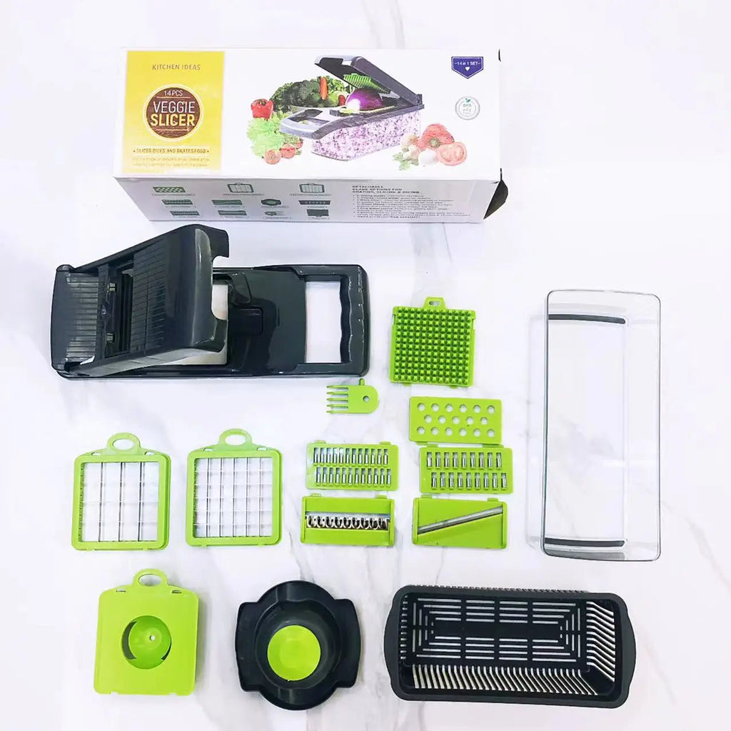 Small Multi-Function Vegetable Cutting Device Kitchen Grater Slicer Potato Silk Polishing Board Stainless Steel Housing Color NEXVIA