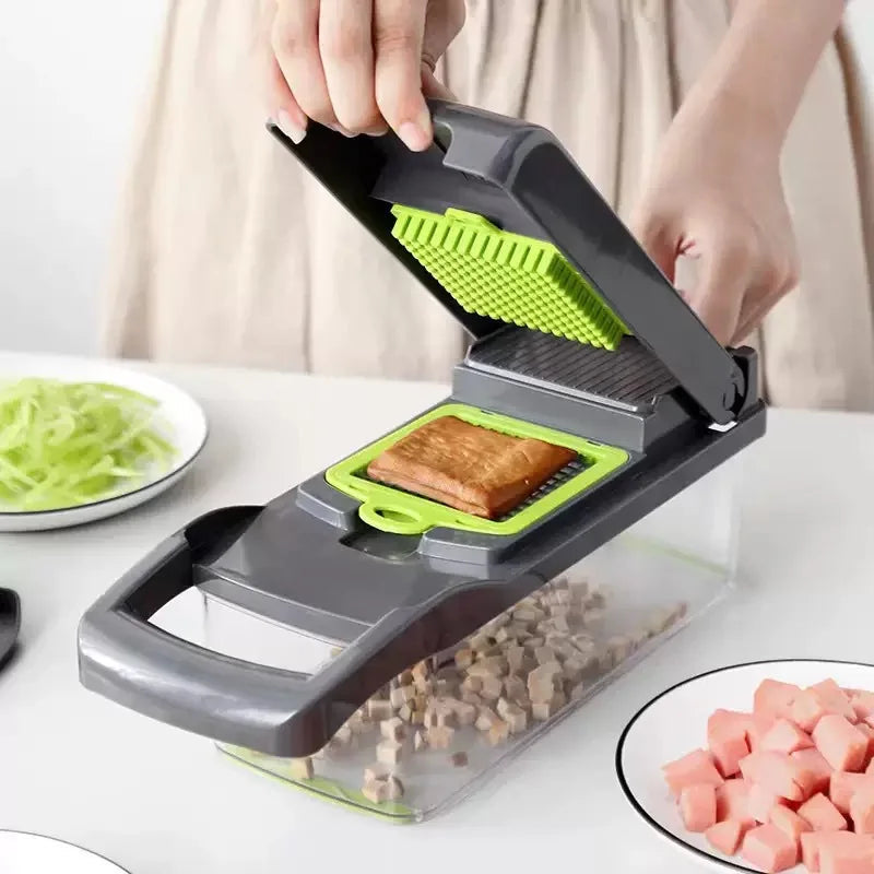 Small Multi-Function Vegetable Cutting Device Kitchen Grater Slicer Potato Silk Polishing Board Stainless Steel Housing Color NEXVIA