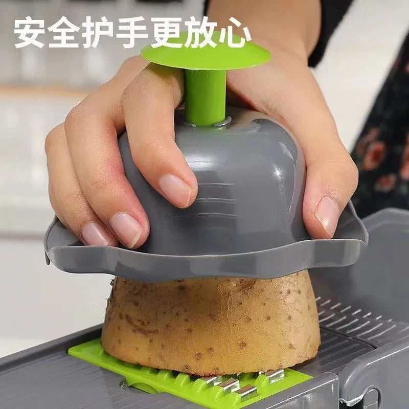 Small Multi-Function Vegetable Cutting Device Kitchen Grater Slicer Potato Silk Polishing Board Stainless Steel Housing Color NEXVIA