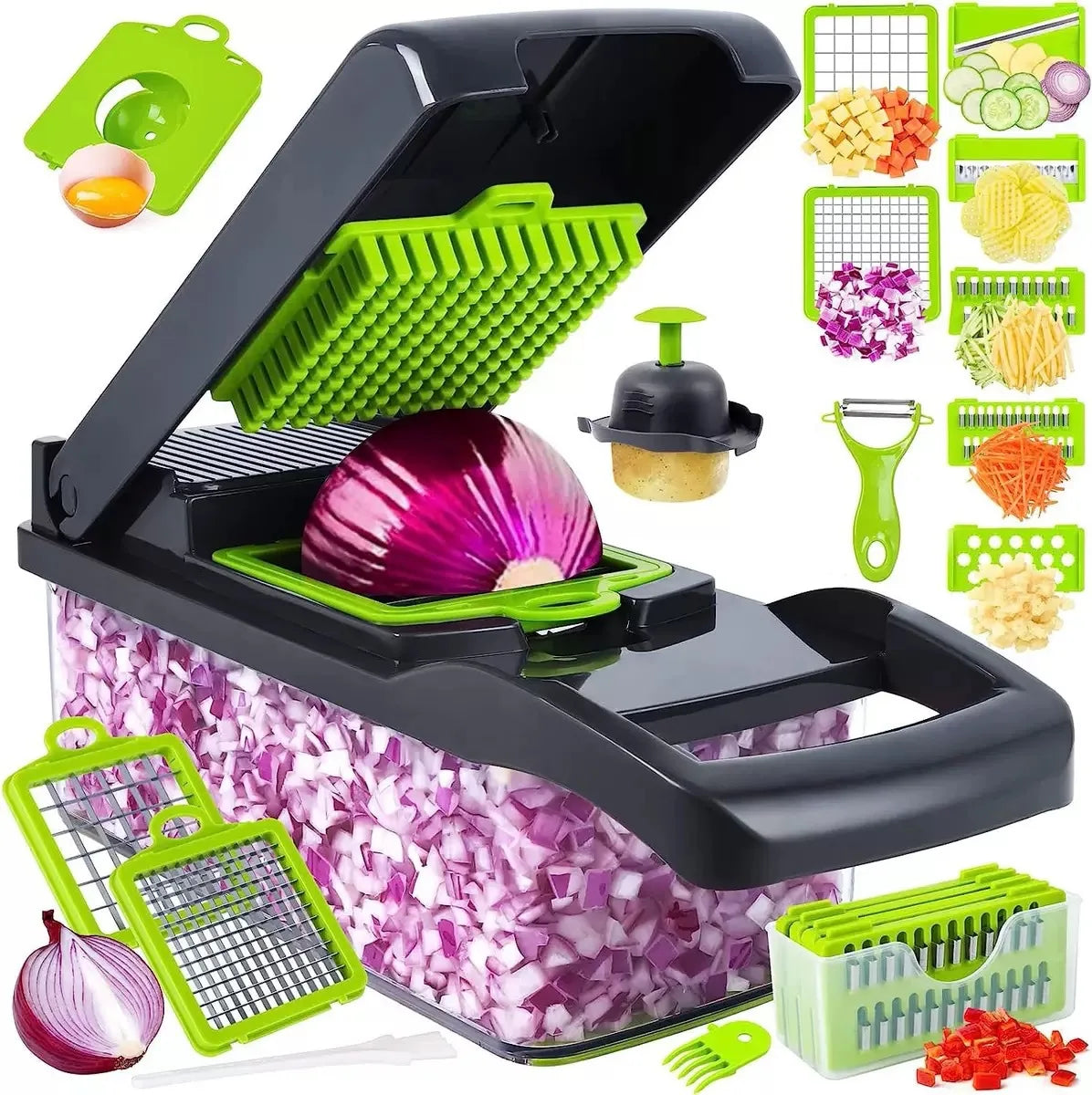Small Multi-Function Vegetable Cutting Device Kitchen Grater Slicer Potato Silk Polishing Board Stainless Steel Housing Color NEXVIA