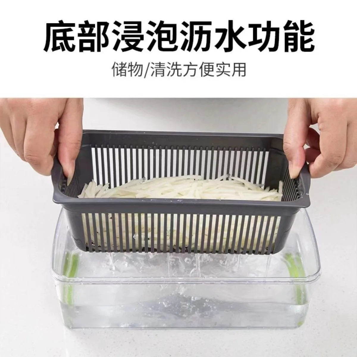 Small Multi-Function Vegetable Cutting Device Kitchen Grater Slicer Potato Silk Polishing Board Stainless Steel Housing Color NEXVIA