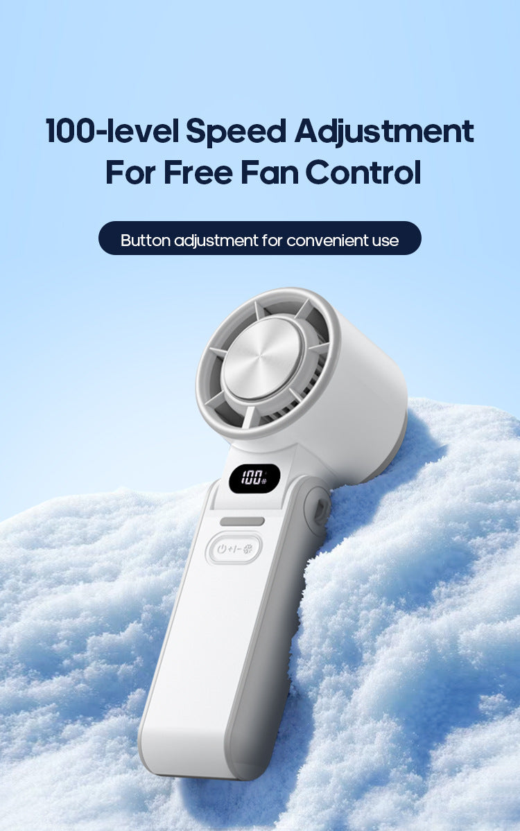 Portable High Speed Cooling Handheld Fan 3600mAh Rechargeable 100 Wind Speeds Adjustable Mini Foldable Air Cooling Turbo Fan NEXVIA