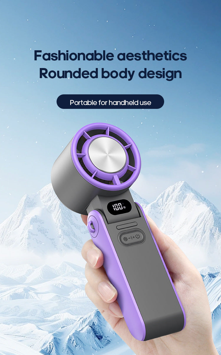 Portable High Speed Cooling Handheld Fan 3600mAh Rechargeable 100 Wind Speeds Adjustable Mini Foldable Air Cooling Turbo Fan NEXVIA
