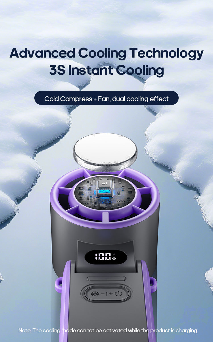 Portable High Speed Cooling Handheld Fan 3600mAh Rechargeable 100 Wind Speeds Adjustable Mini Foldable Air Cooling Turbo Fan NEXVIA