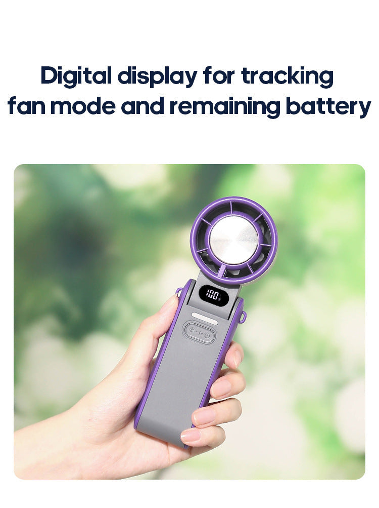 Portable High Speed Cooling Handheld Fan 3600mAh Rechargeable 100 Wind Speeds Adjustable Mini Foldable Air Cooling Turbo Fan NEXVIA