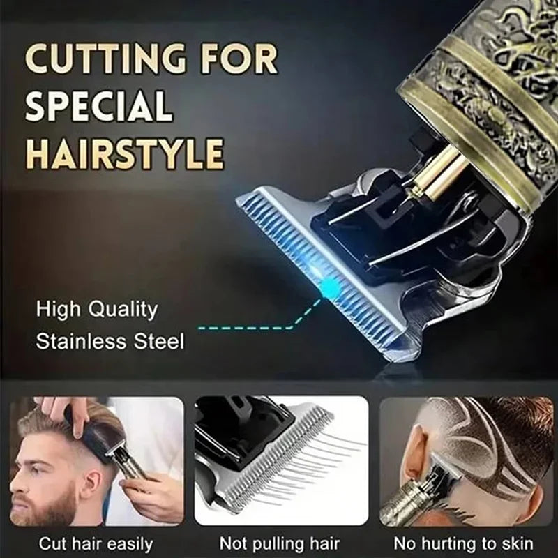 New！T9 Electric Hair Trimmer/Accessories | USB Professional Shaver | 0mm Bald Fade Cutting Machine Portable for Men Home Haircut NEXVIA