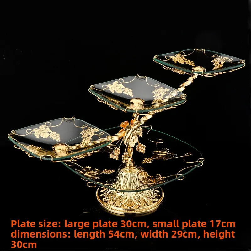 European fruit plate living room coffee table creative fruit plate multi-layer light luxury exquisite wedding snack plate orname NEXVIA