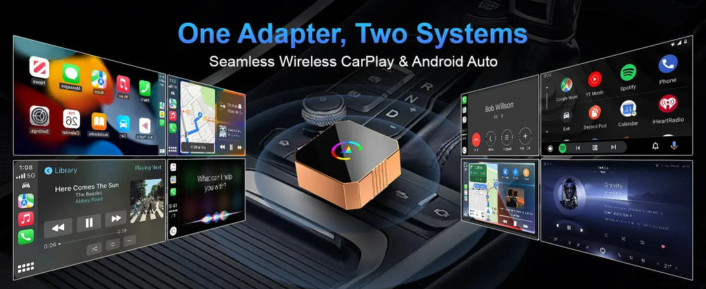Carplay Wireless Adapter for iPhone, CarPlay with cable to wireless, Android Auto 2 in 1 Mini USB design NEXVIA
