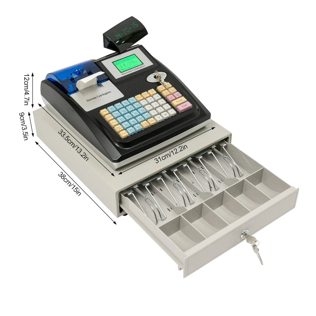 4-compartments Electronic Cash Register Drawer with Coin slots Cash drawer & LED Display for Businesses Market