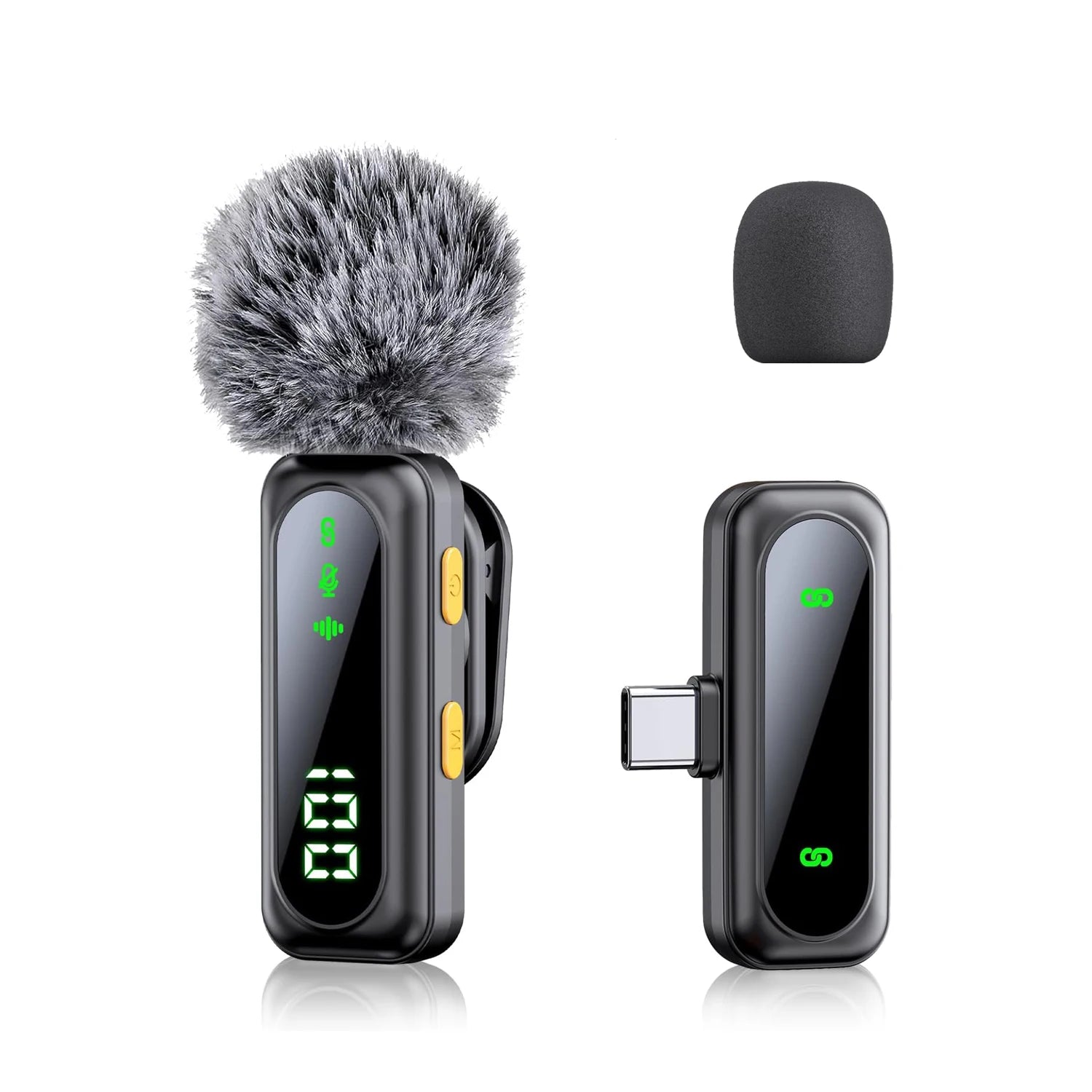 NEXVIA Professional Wireless Lavalier Microphone Plug and Play, with LED Power Display for Content Creators Recording, Live Streaming