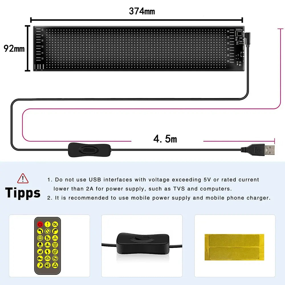Car LED Sign Bluetooth APP LED Matrix Pixel Panel Night Light DIY Programmable Flexible LED Display For Car Store Hotel Bar NEXVIA