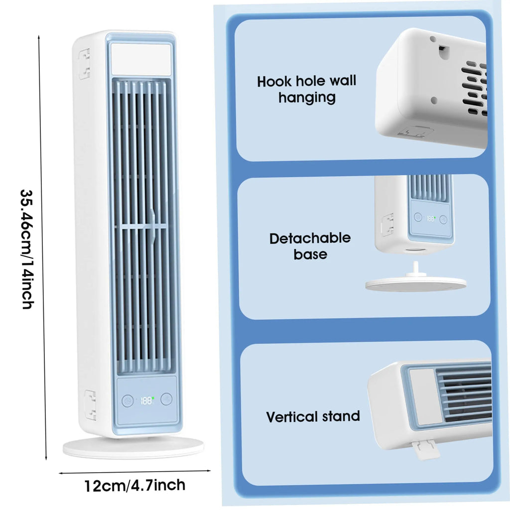 Multi-Dimensional Tower Fan Silent Portable Air Conditioner Office Home Air Cooler Strong Wind Cooling Leafless Air Fan