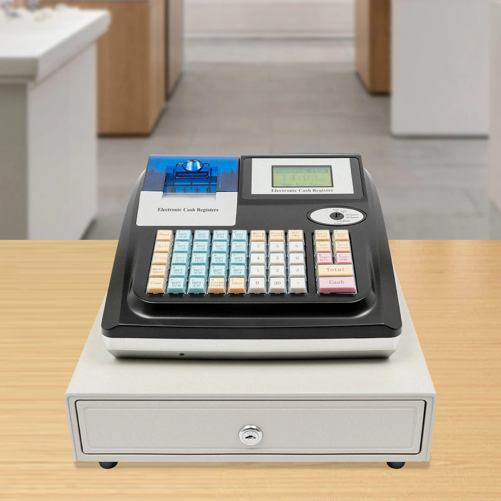 4-compartments Electronic Cash Register Drawer with Coin slots Cash drawer & LED Display for Businesses Market