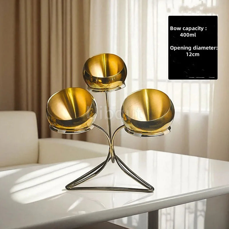 Nexvia Stainless Steel catering Oblique mouthed Sauce golden Bowl rack Hot Pot Buffet Seasoning basket Jar dish luxury Container SALADE Bowl