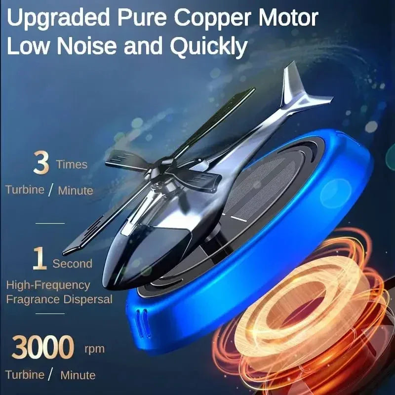 Solar Car Air Freshener Perfume Helicopter Decor Interior Decor Solar Car Rotating Aromatherapy Perfume NEXVIA
