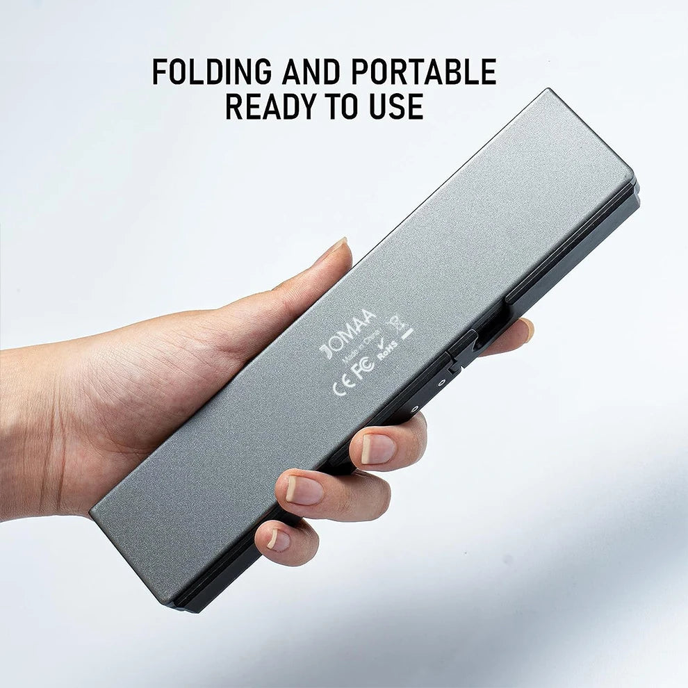 Jomaa Folding Keyboard Bluetooth Rechargeable Bluetooth Keyboard for Laptop iPad Phone Mini Portable Folding Keyboard ios