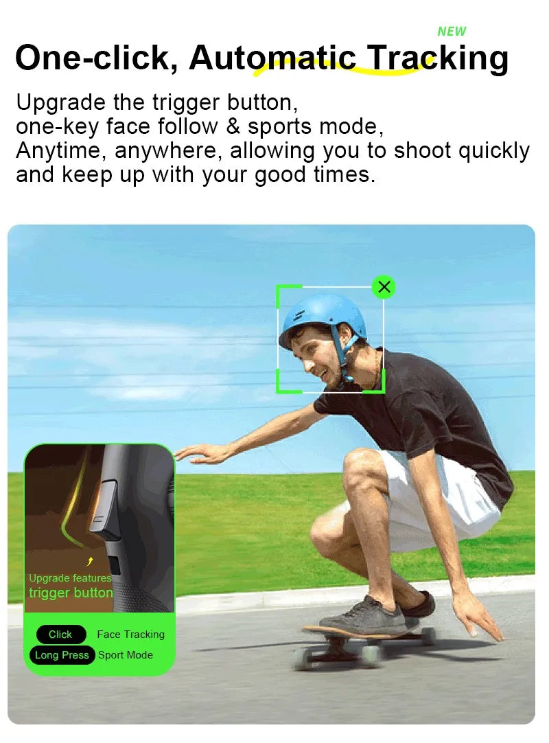NEXVIA, AOCHUAN Handheld Gimbal Stabilizer 3-Axis Smart V8 For Phone with Extension Rod Tripod Face Tracking For iPhone Android TikTok NEXVIA