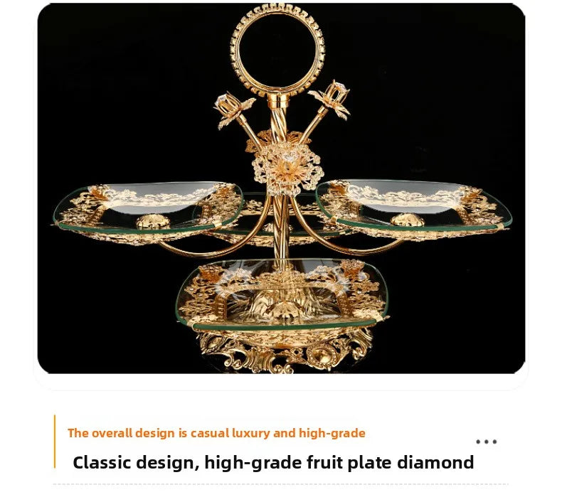 European fruit plate living room coffee table creative fruit plate multi-layer light luxury exquisite wedding snack plate orname NEXVIA