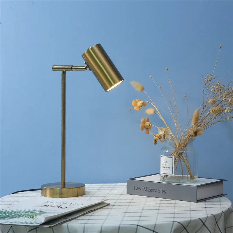 NEXVIA Modern Creative Golden Table Lamps Eye Protection Study Reading Desk Lamp Nordic Living Room Bedroom Bedside Decor Table Light