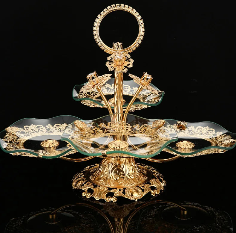 European fruit plate living room coffee table creative fruit plate multi-layer light luxury exquisite wedding snack plate orname NEXVIA