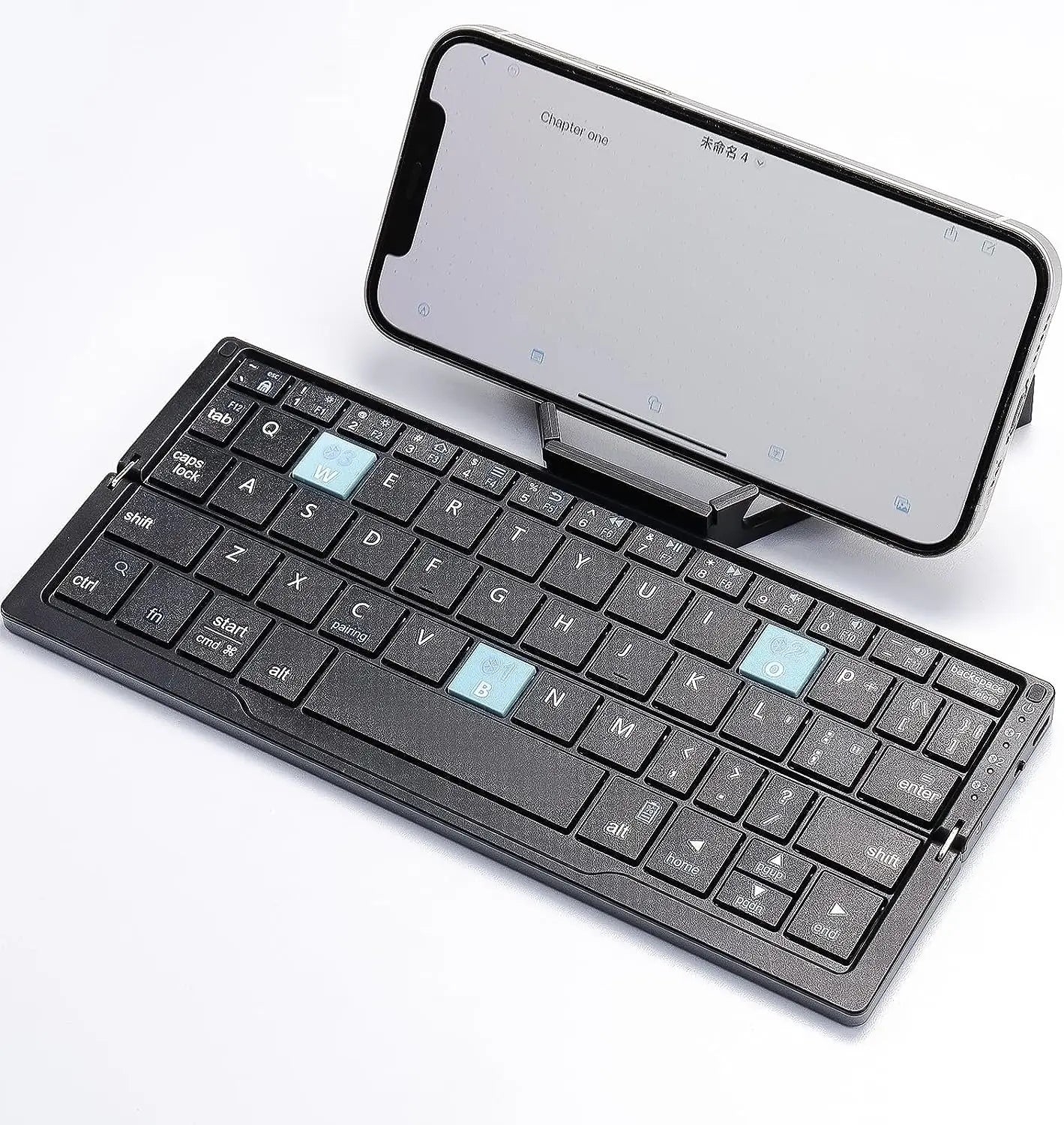Jomaa Folding Keyboard Bluetooth Rechargeable Bluetooth Keyboard for Laptop iPad Phone Mini Portable Folding Keyboard ios