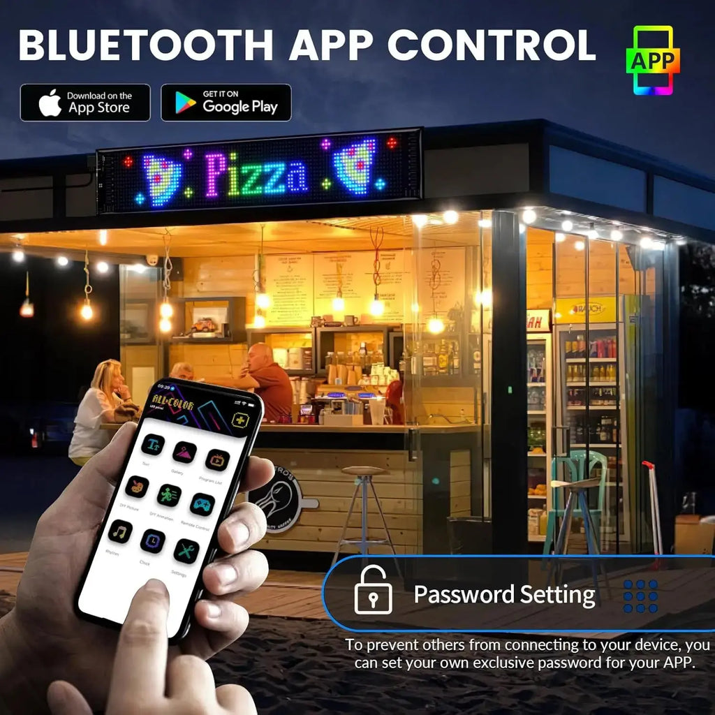 Car LED Sign Bluetooth APP LED Matrix Pixel Panel Night Light DIY Programmable Flexible LED Display For Car Store Hotel Bar NEXVIA
