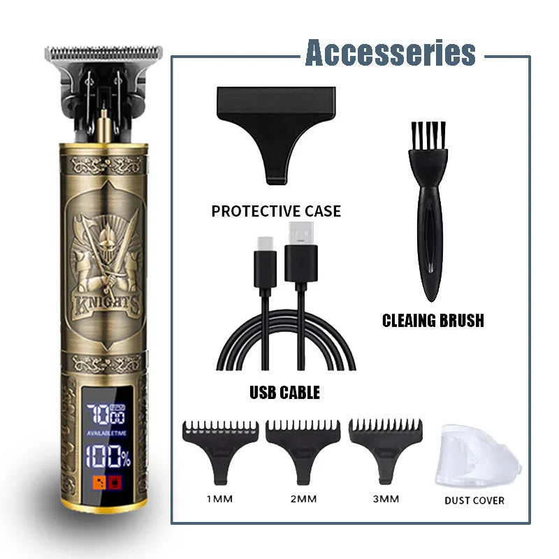 New！T9 Electric Hair Trimmer/Accessories | USB Professional Shaver | 0mm Bald Fade Cutting Machine Portable for Men Home Haircut NEXVIA