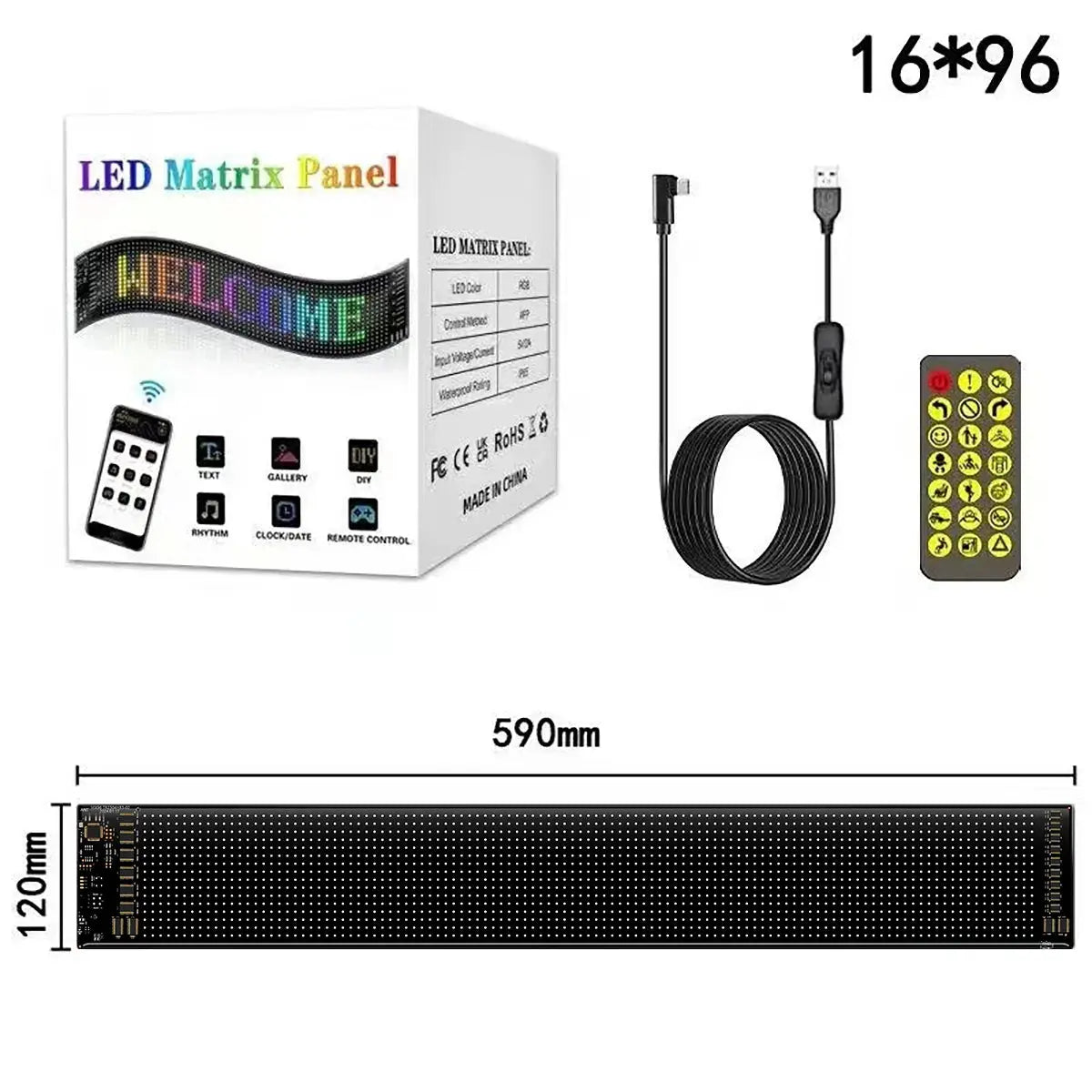 Car LED Sign Bluetooth APP LED Matrix Pixel Panel Night Light DIY Programmable Flexible LED Display For Car Store Hotel Bar NEXVIA