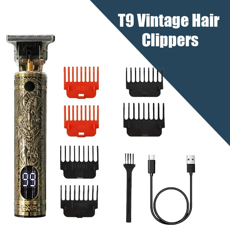 New！T9 Electric Hair Trimmer/Accessories | USB Professional Shaver | 0mm Bald Fade Cutting Machine Portable for Men Home Haircut NEXVIA