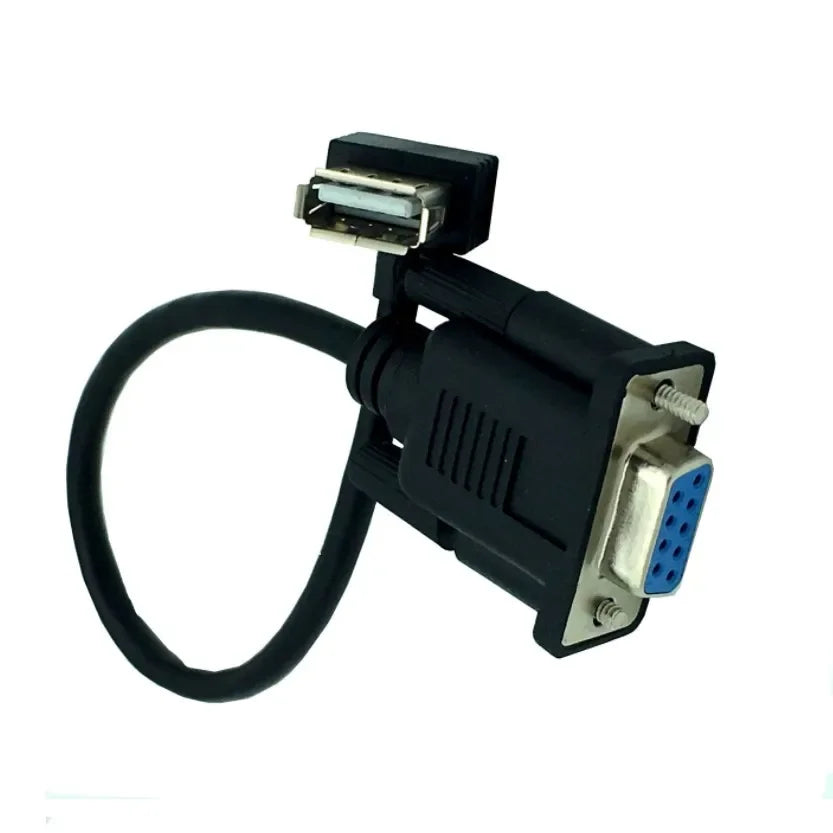RS232 DB9 Female To USB 2.0 A Female Serial Cable Adapter Converter 8" Inch 25cm