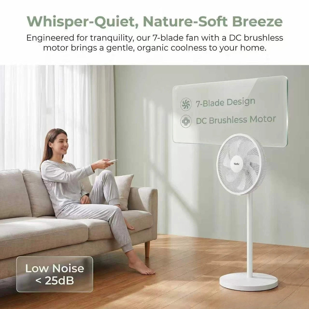 Electric Fan Energy-saving  Household Use Strong Wind Suitable Living Room Dormitory Seven-blade Design Dual-purpose Use NEXVIA