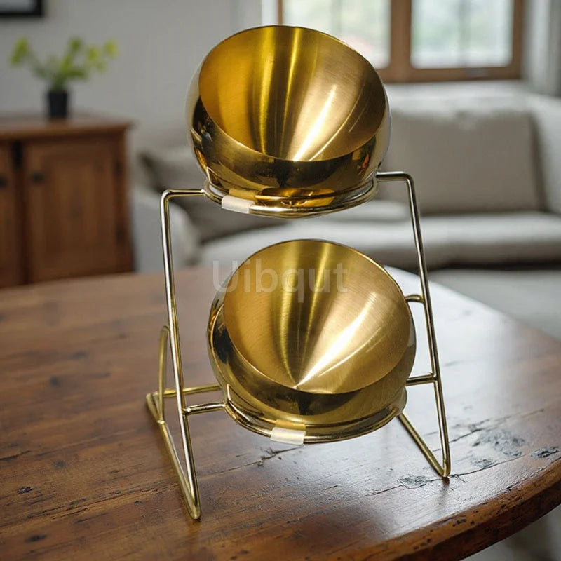 Nexvia Stainless Steel catering Oblique mouthed Sauce golden Bowl rack Hot Pot Buffet Seasoning basket Jar dish luxury Container SALADE Bowl NEXVIA