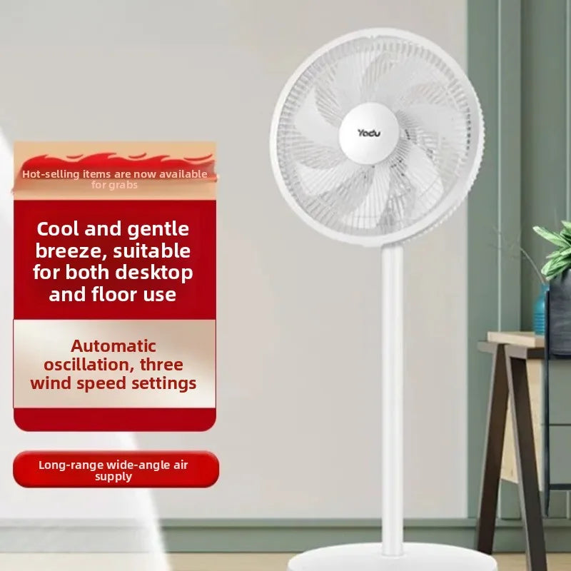 Electric Fan Energy-saving  Household Use Strong Wind Suitable Living Room Dormitory Seven-blade Design Dual-purpose Use