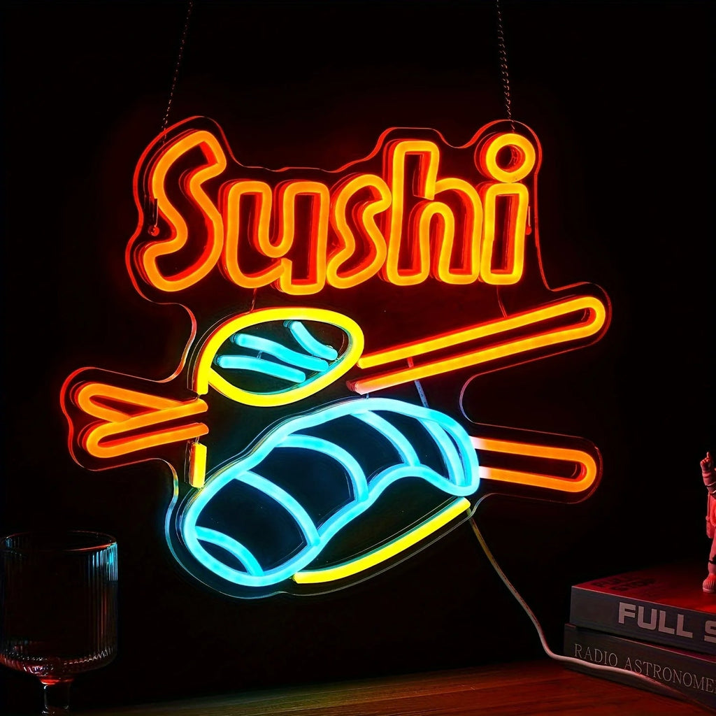 NEXVIA |Sushi Neon Signs USB Powered LED Neon Lights Wall Decor For Mall Dining Room Sushi Shop Bedroom Decoration Gift To Sushi Lover NEXVIA