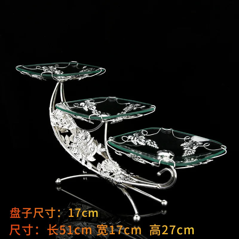 European fruit plate living room coffee table creative fruit plate multi-layer light luxury exquisite wedding snack plate orname NEXVIA