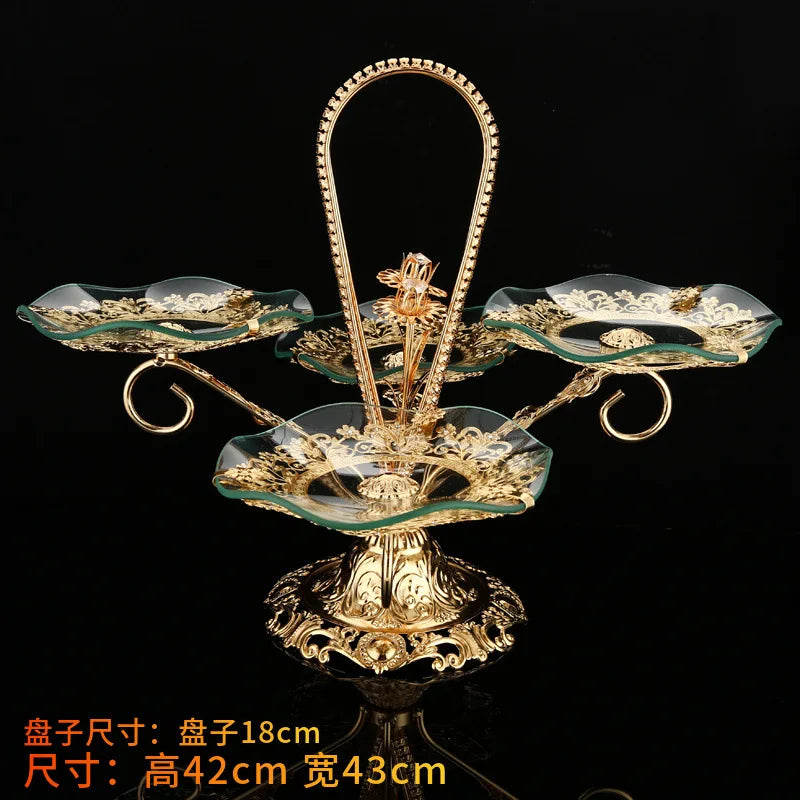 European fruit plate living room coffee table creative fruit plate multi-layer light luxury exquisite wedding snack plate orname NEXVIA