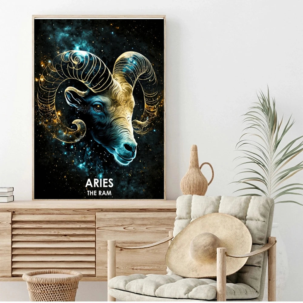 Space Zodiac Signs Constellations 5D Diamond Painting Embroidery Art Astrology Handmade Cross Stitch Mosaic Home Decor Kids Gift