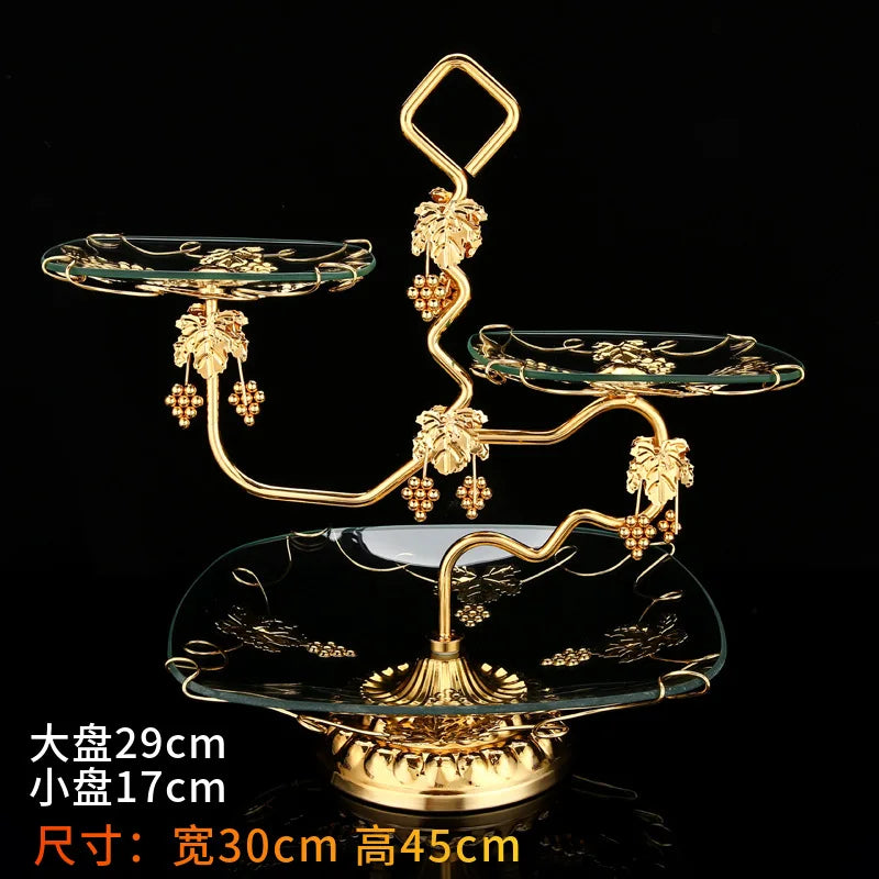 European fruit plate living room coffee table creative fruit plate multi-layer light luxury exquisite wedding snack plate orname