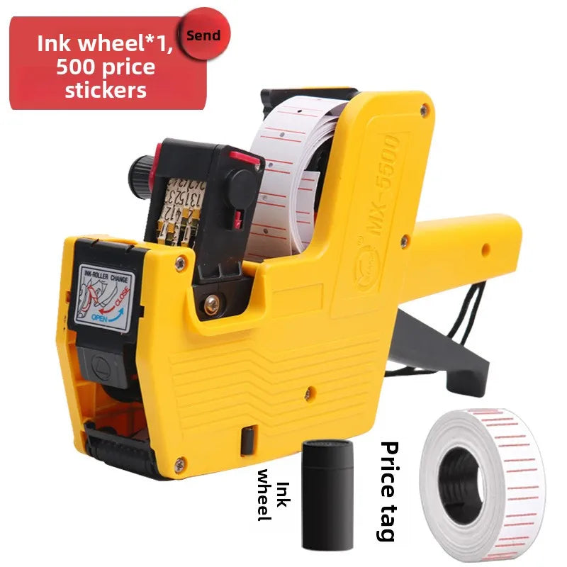 8-Digit Digital Price Label Gun with 1 Roll Labels + 1 Ink - Handheld Tag Marker Machine for Retail, Supermarke,Price tag tool