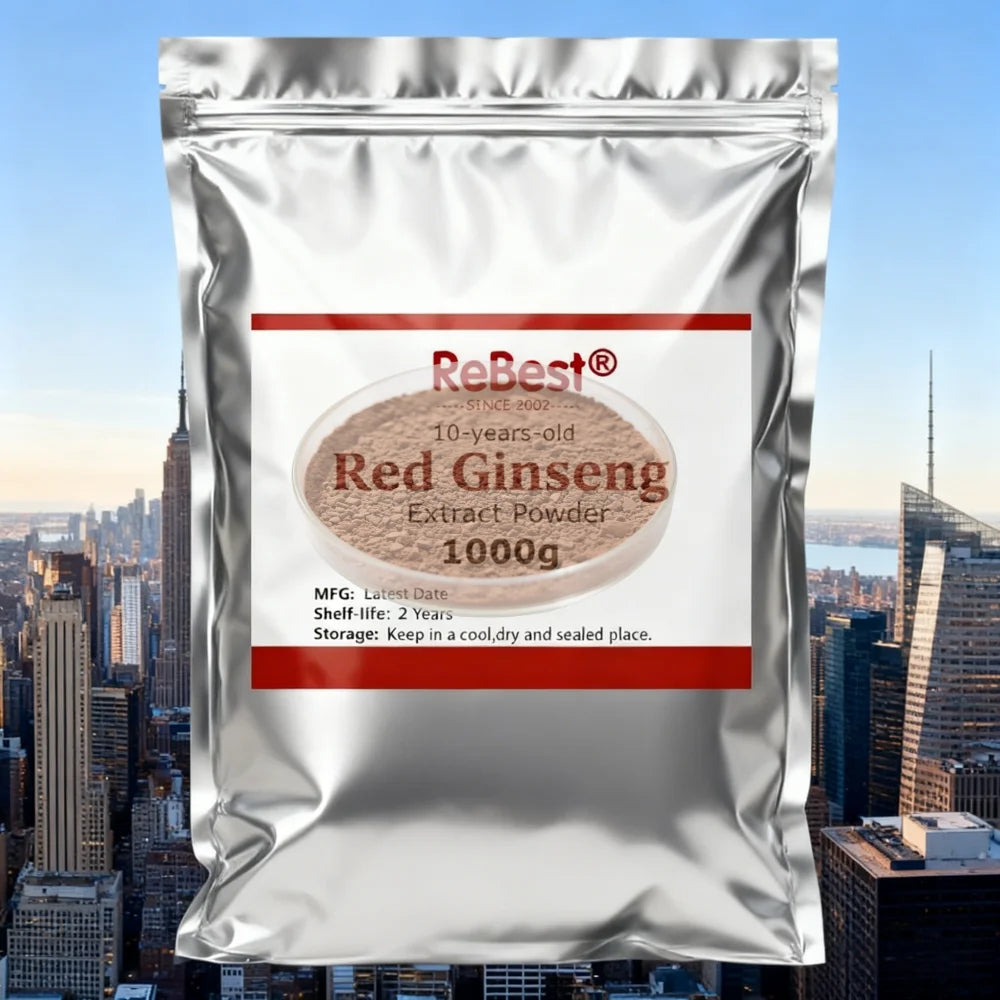 10 Years Customized Korean Red Ginseng Extract Powder.Out Pack Aluminum Foil Bag Radix Ginseng Powder for Global Distributors