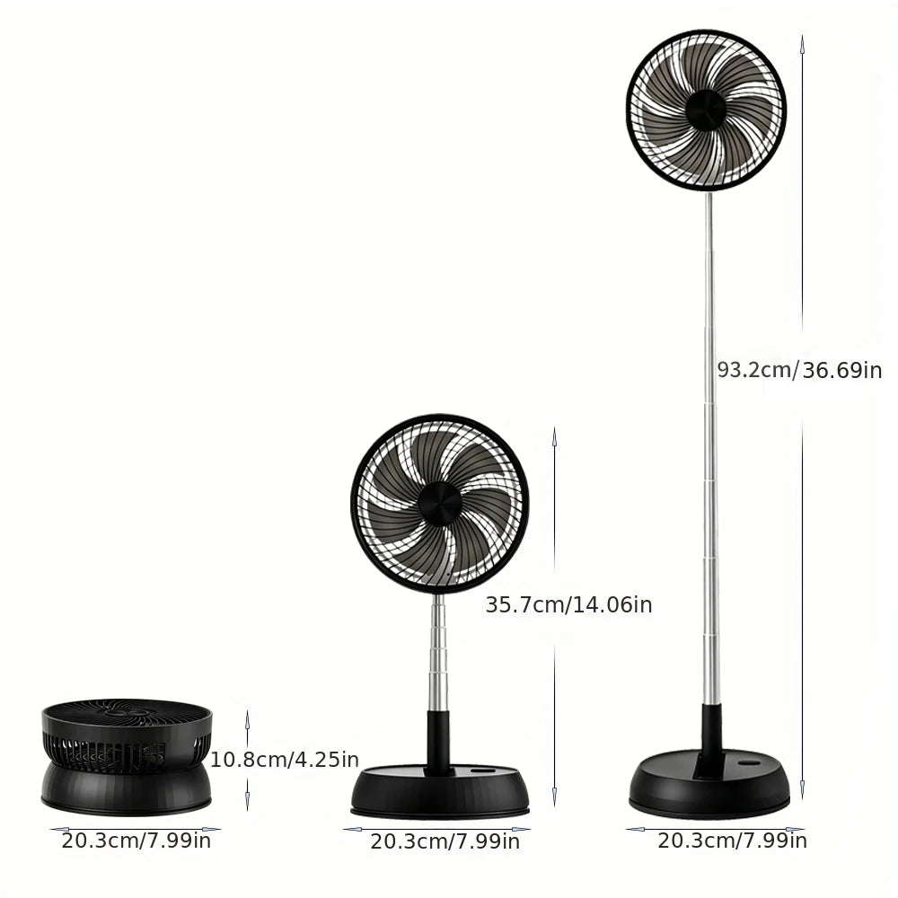 NEXVIA | Remote control folding vertical electric fan 7200mAh silent timed left and right rotation USB outdoor desktop electric fan NEXVIA