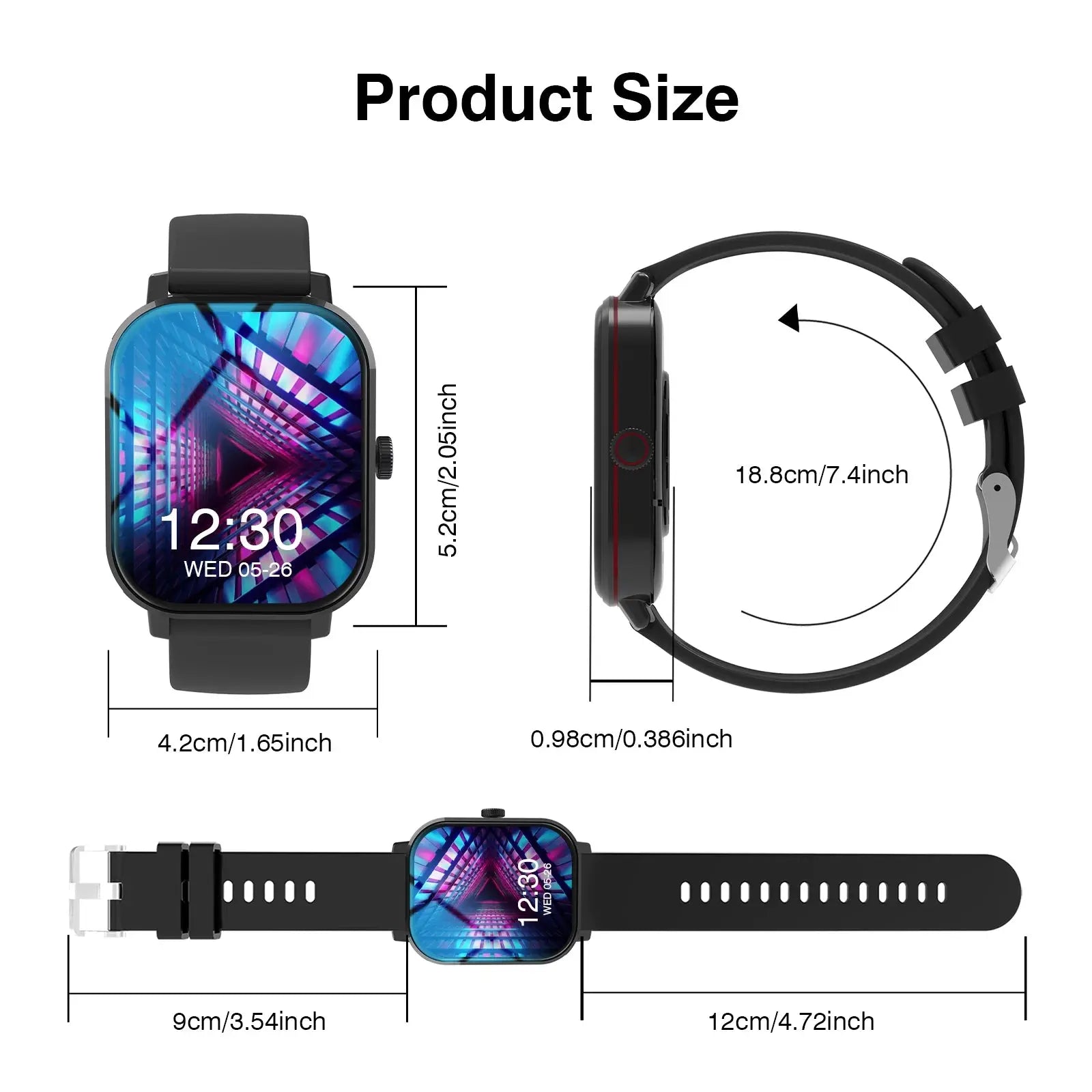 Smart Watch, Wireless Call/Dial, Multiple APP Reminders, Suitable for Men and Women, Sports Watch, Compatible with IPhone/Andriod By NEXVIA NEXVIA