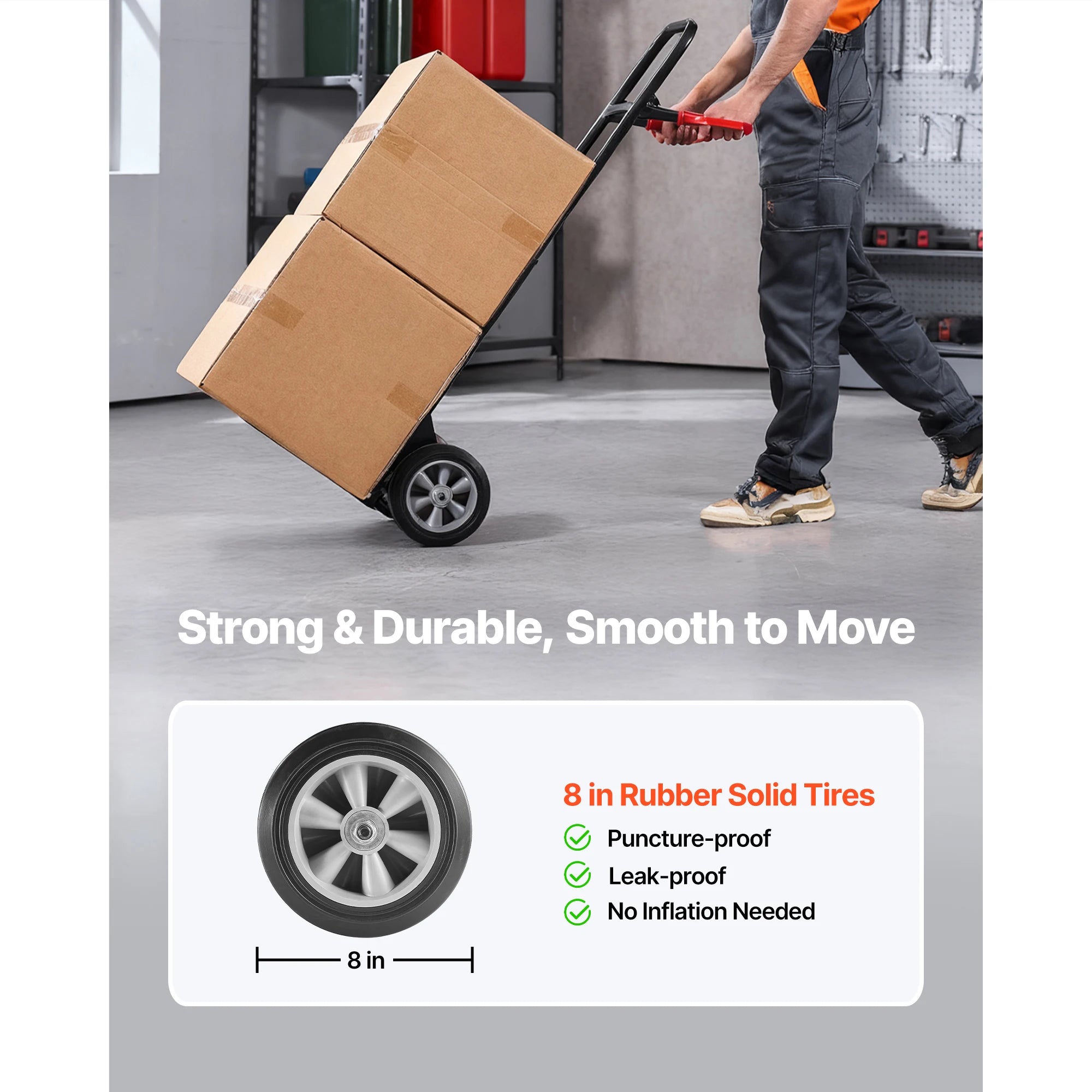 SucceBuy 600 lbs Hand Truck Dolly Portable Utility Cart Trolley with Wheels & Telescoping Handle for Moving Home Warehouse