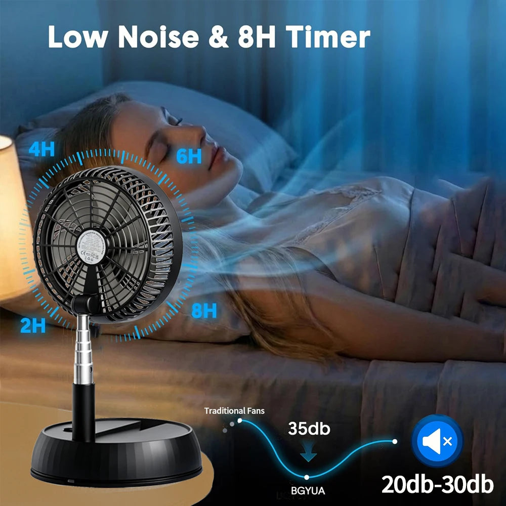 NEXVIA | Remote control folding vertical electric fan 7200mAh silent timed left and right rotation USB outdoor desktop electric fan NEXVIA