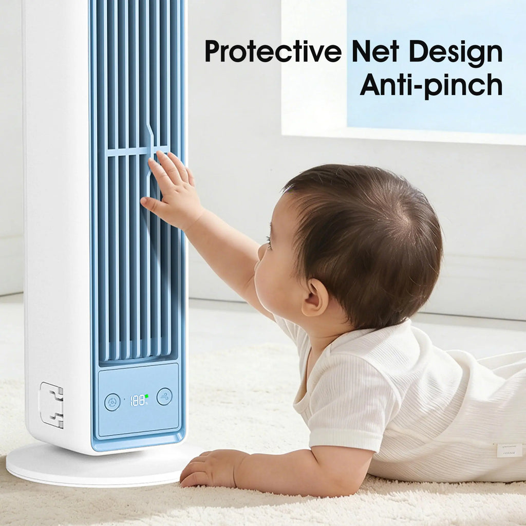 Multi-Dimensional Tower Fan Silent Portable Air Conditioner Office Home Air Cooler Strong Wind Cooling Leafless Air Fan