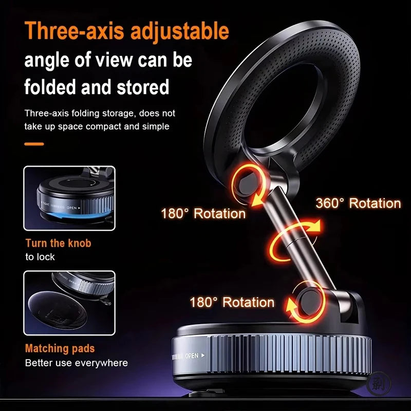 Magnetic Car Phone Holder 360 Degree Rotation Vacuum Adsorption Strong Suction Holder for Mobile PhoneCar Bracket Universal 2026 NEXVIA