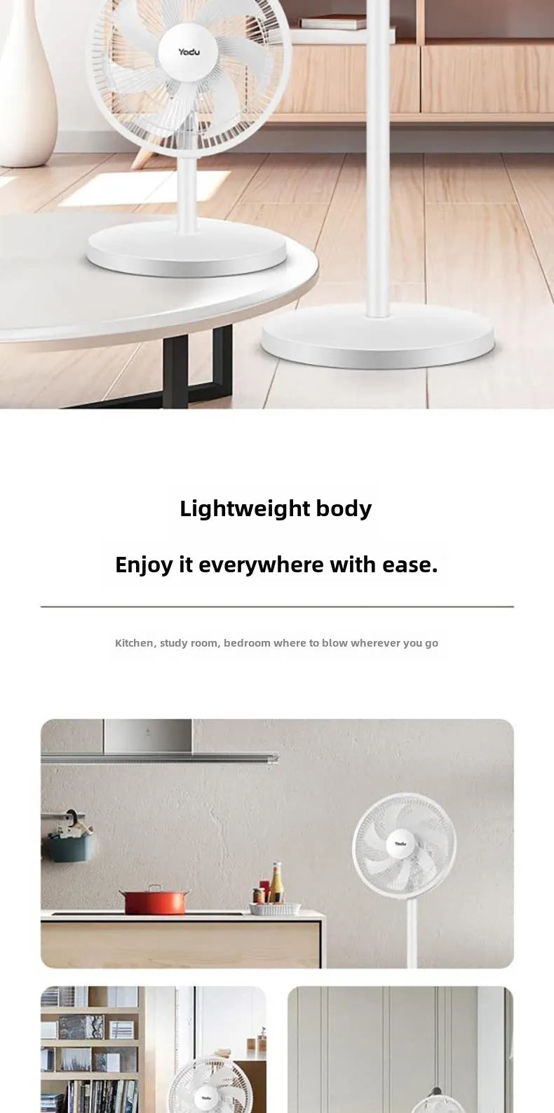 Electric Fan Energy-saving  Household Use Strong Wind Suitable Living Room Dormitory Seven-blade Design Dual-purpose Use NEXVIA