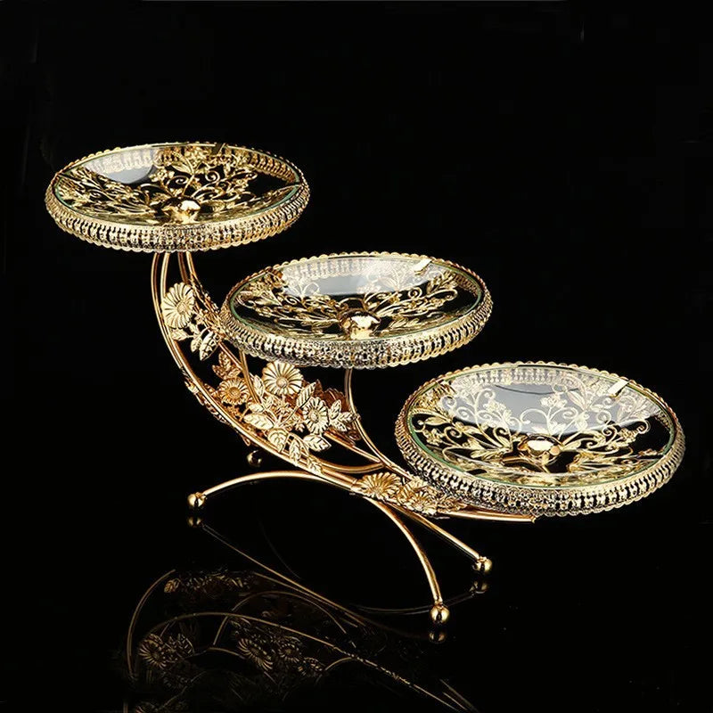 European fruit plate living room coffee table creative fruit plate multi-layer light luxury exquisite wedding snack plate orname NEXVIA