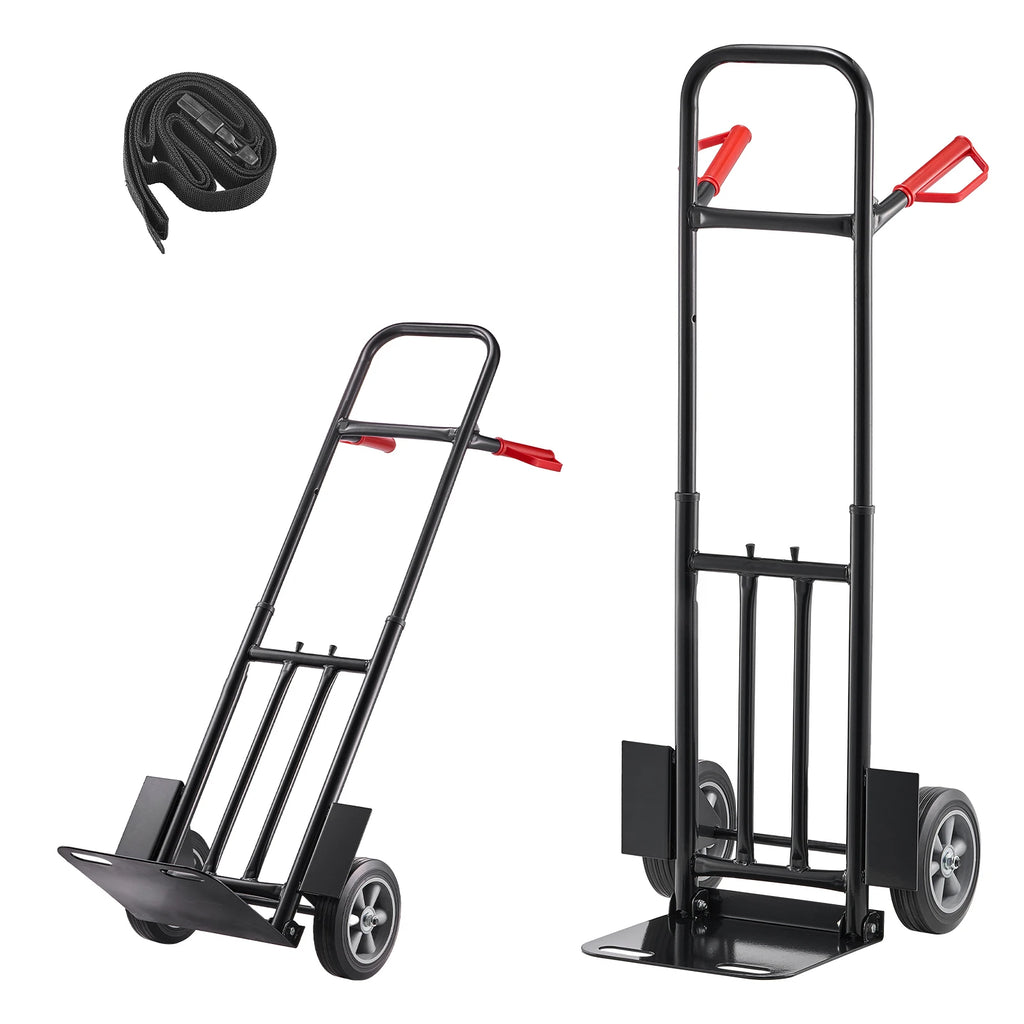 SucceBuy 600 lbs Hand Truck Dolly Portable Utility Cart Trolley with Wheels & Telescoping Handle for Moving Home Warehouse