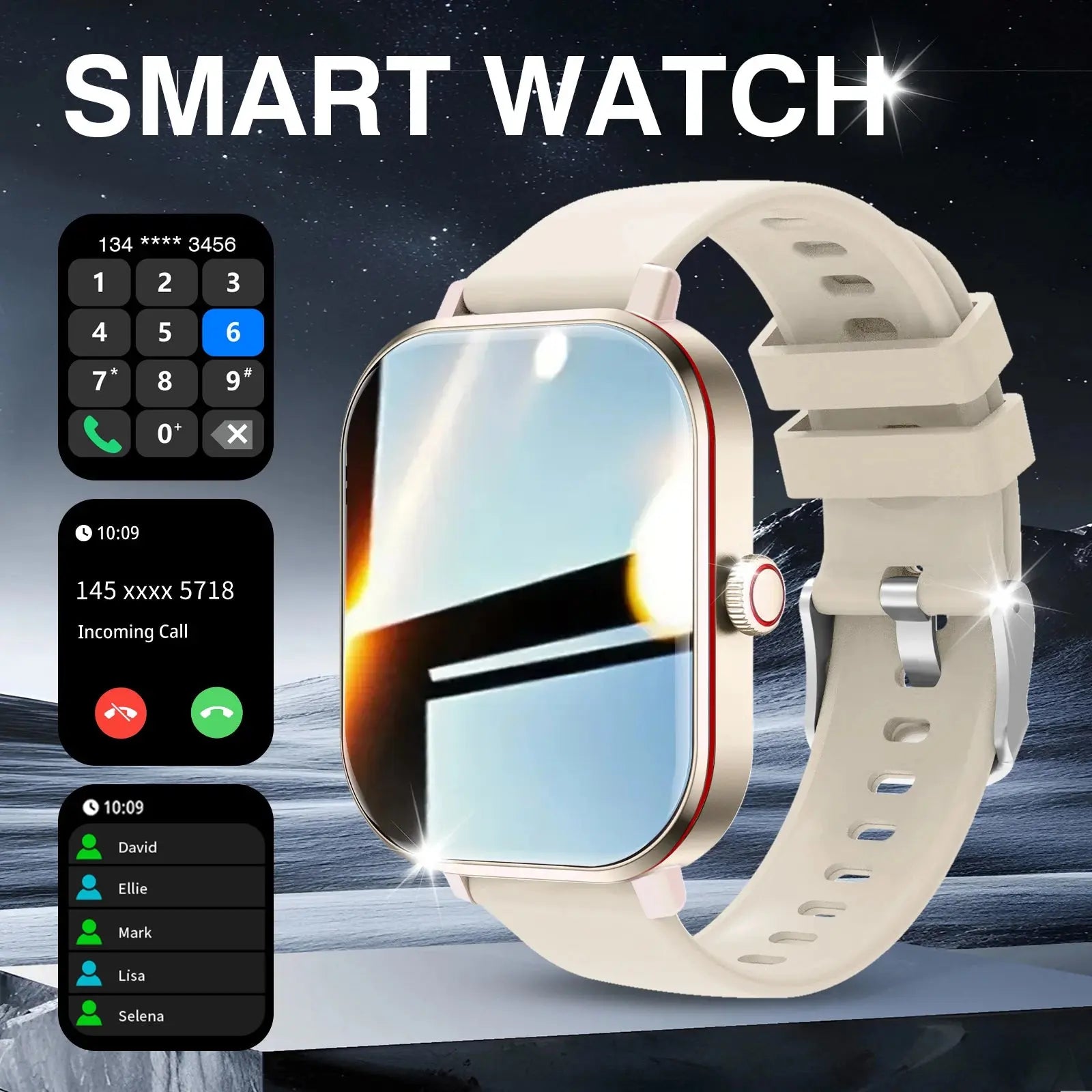 Smart Watch, Wireless Call/Dial, Multiple APP Reminders, Suitable for Men and Women, Sports Watch, Compatible with IPhone/Andriod By NEXVIA NEXVIA